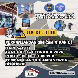 Jadwal Perpanjangan SIM di Kapanewon Rongkop